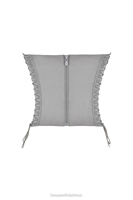 House of CB Mirabelle Smoke Lace Up Corset Clothing 4H6N40