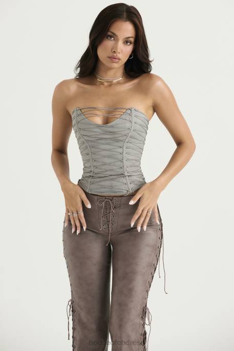 House of CB Mirabelle Smoke Lace Up Corset Clothing 4H6N40