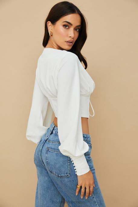 House of CB Mirabelle White Lace Up Corset Clothing 4H6N82