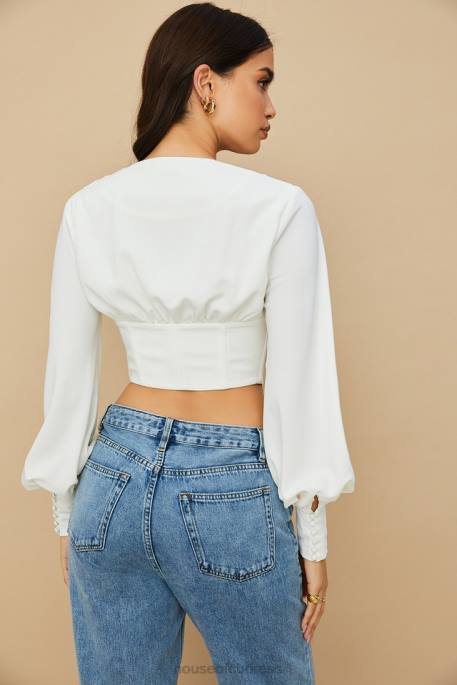 House of CB Mirabelle White Lace Up Corset Clothing 4H6N82