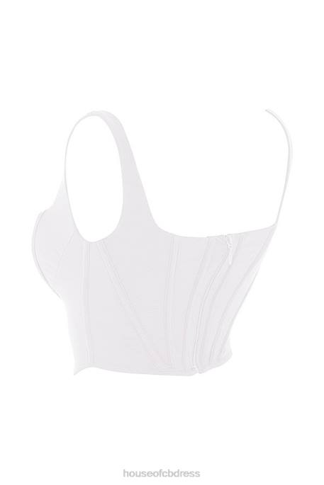 House of CB Ninetta White Mesh Corset Clothing 4H6N89