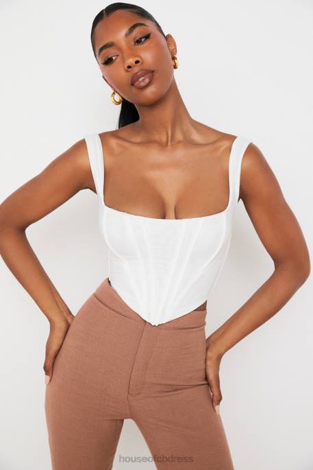 House of CB Ninetta White Mesh Corset Clothing 4H6N89