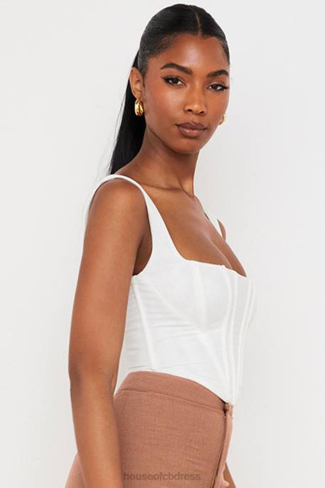 House of CB Ninetta White Mesh Corset Clothing 4H6N89