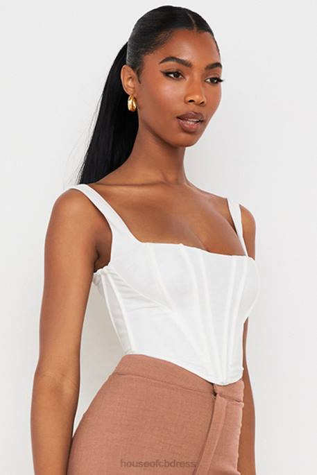 House of CB Ninetta White Mesh Corset Clothing 4H6N89