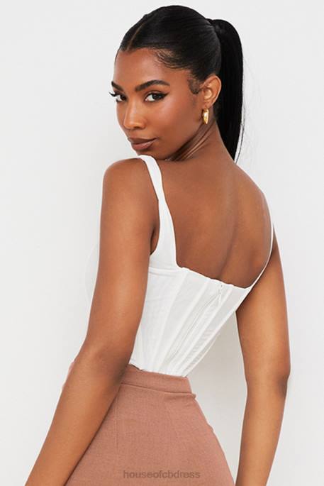 House of CB Ninetta White Mesh Corset Clothing 4H6N89