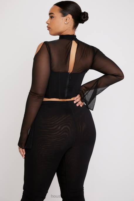 House of CB Paulina Black High Neck Corset Clothing 4H6N71