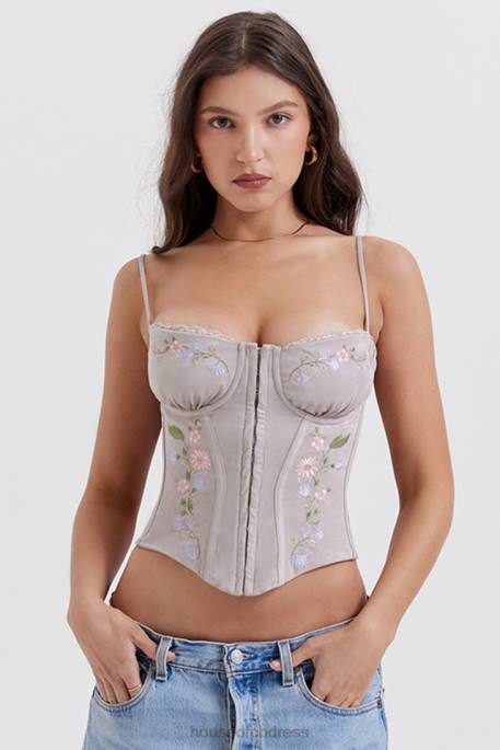 House of CB Petunia Light Lavender Embroidered Corset Clothing 4H6N26