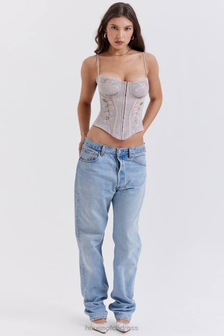 House of CB Petunia Light Lavender Embroidered Corset Clothing 4H6N26