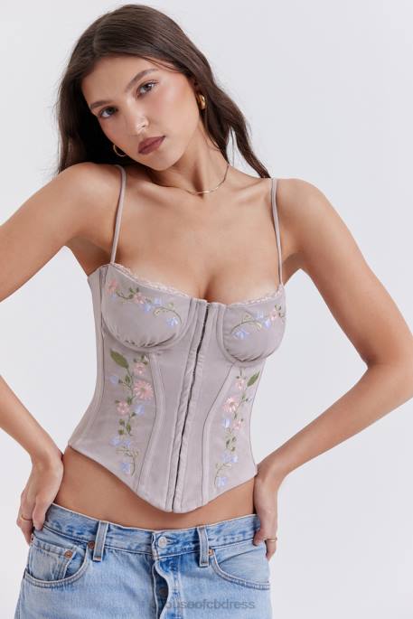 House of CB Petunia Light Lavender Embroidered Corset Clothing 4H6N26