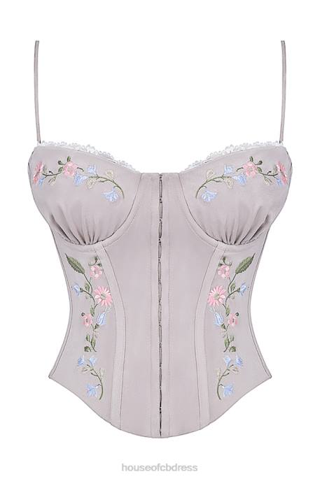 House of CB Petunia Light Lavender Embroidered Corset Clothing 4H6N26