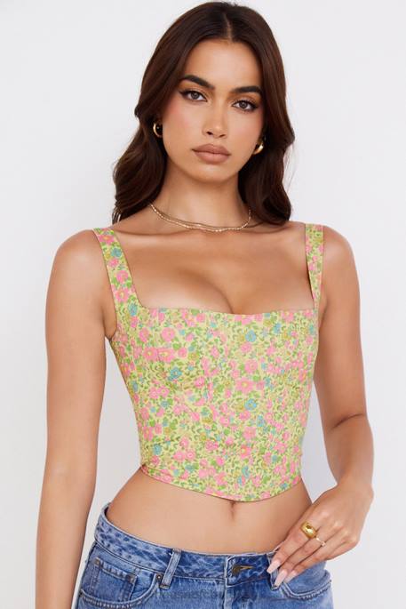 House of CB Poppy Vintage Floral Corset Clothing 4H6N77