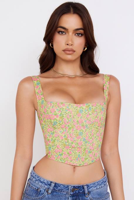 House of CB Poppy Vintage Floral Corset Clothing 4H6N77
