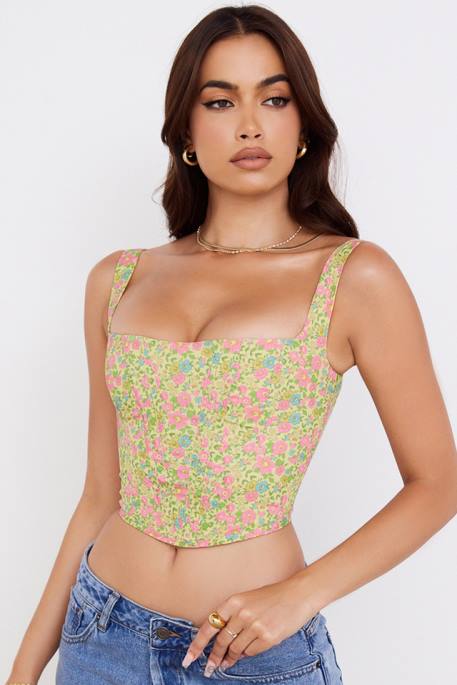 House of CB Poppy Vintage Floral Corset Clothing 4H6N77