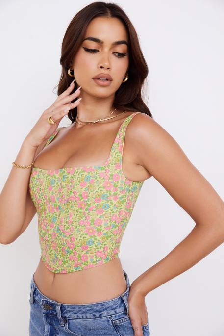 House of CB Poppy Vintage Floral Corset Clothing 4H6N77