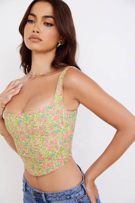 House of CB Poppy Vintage Floral Corset Clothing 4H6N77
