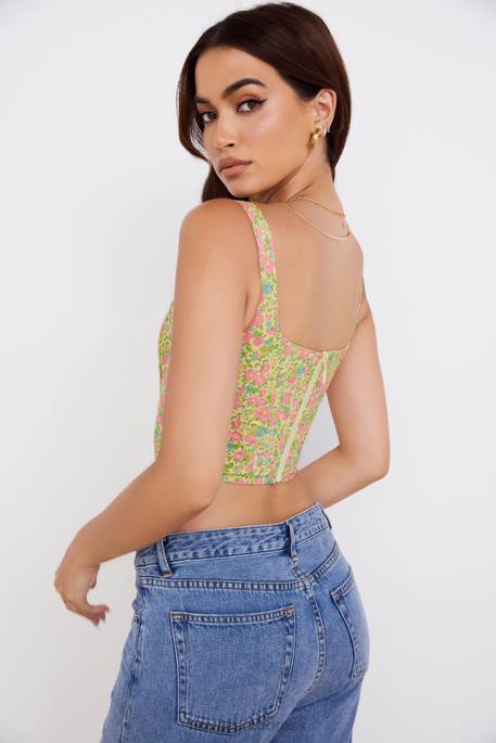 House of CB Poppy Vintage Floral Corset Clothing 4H6N77