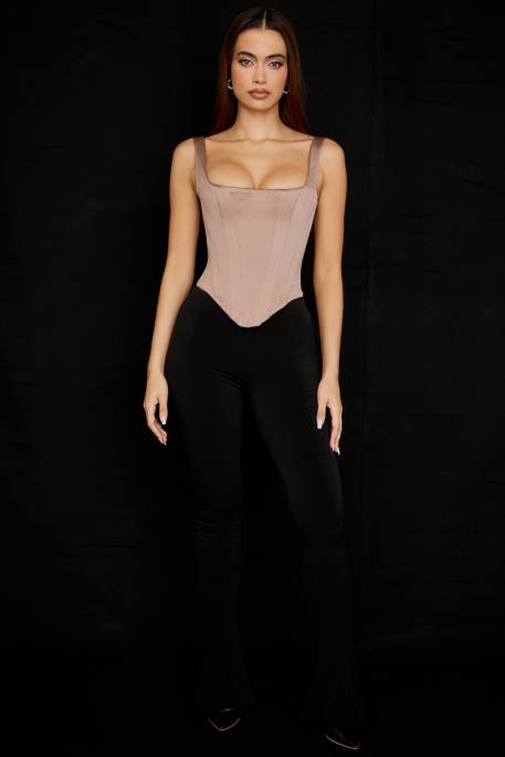 House of CB Rafa Stone Satin Longline Corset Clothing 4H6N68