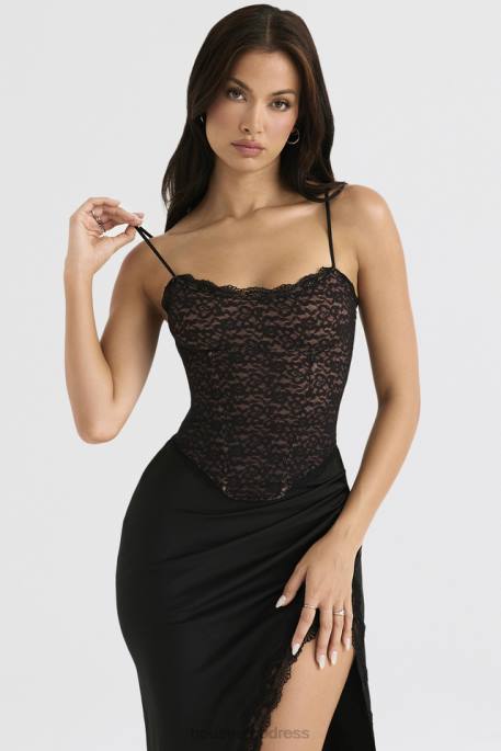 House of CB Romina Black Lace Corset Clothing 4H6N39
