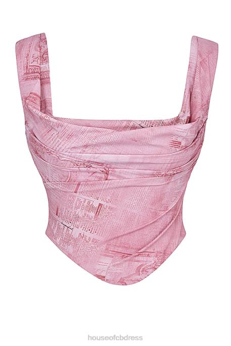House of CB Una Pink Print Corset Clothing 4H6N12