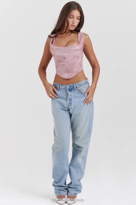 House of CB Una Pink Print Corset Clothing 4H6N12