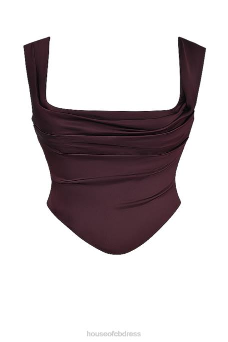 House of CB Una Rich Brown Corset Clothing 4H6N6