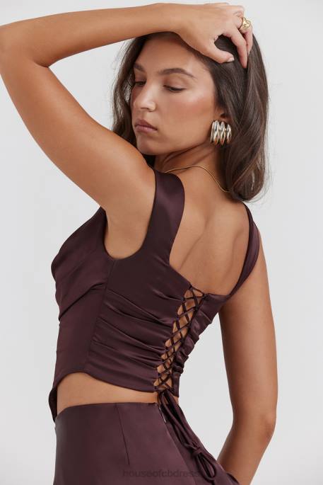 House of CB Una Rich Brown Corset Clothing 4H6N6