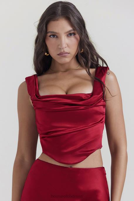 House of CB Una Ruby Lace-Back Corset Clothing 4H6N1