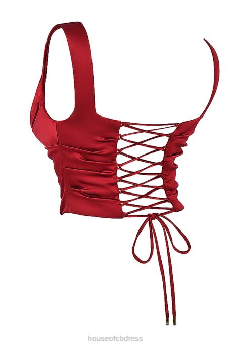House of CB Una Ruby Lace-Back Corset Clothing 4H6N1