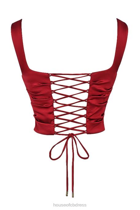 House of CB Una Ruby Lace-Back Corset Clothing 4H6N1