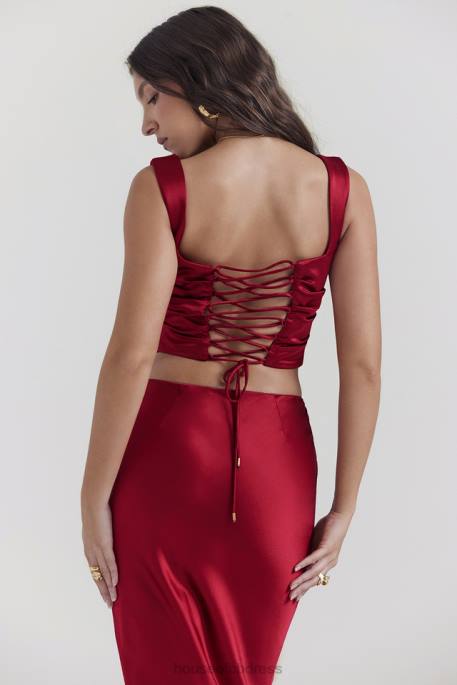 House of CB Una Ruby Lace-Back Corset Clothing 4H6N1