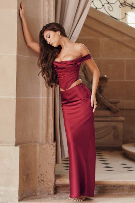 House of CB Una Ruby Lace-Back Corset Clothing 4H6N1