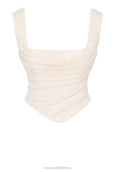 House of CB Una Vintage Cream Lace Corset Clothing 4H6N15