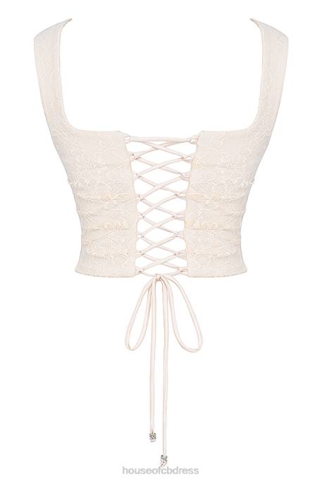 House of CB Una Vintage Cream Lace Corset Clothing 4H6N15