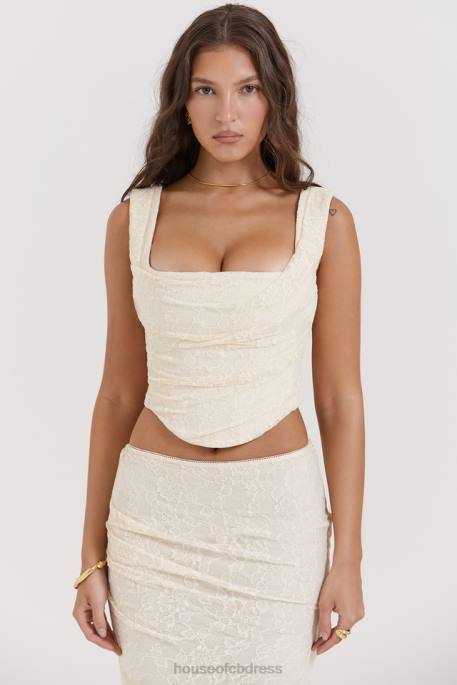 House of CB Una Vintage Cream Lace Corset Clothing 4H6N15
