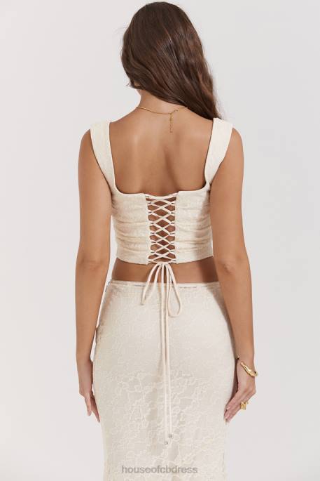 House of CB Una Vintage Cream Lace Corset Clothing 4H6N15