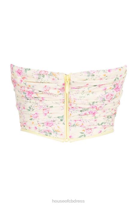 House of CB Vivienne Lemon Floral Corset Clothing 4H6N105