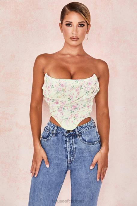 House of CB Vivienne Lemon Floral Corset Clothing 4H6N105
