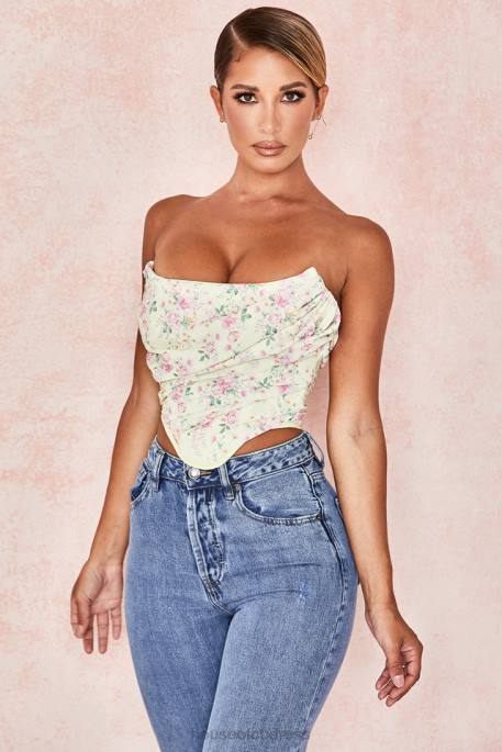 House of CB Vivienne Lemon Floral Corset Clothing 4H6N105