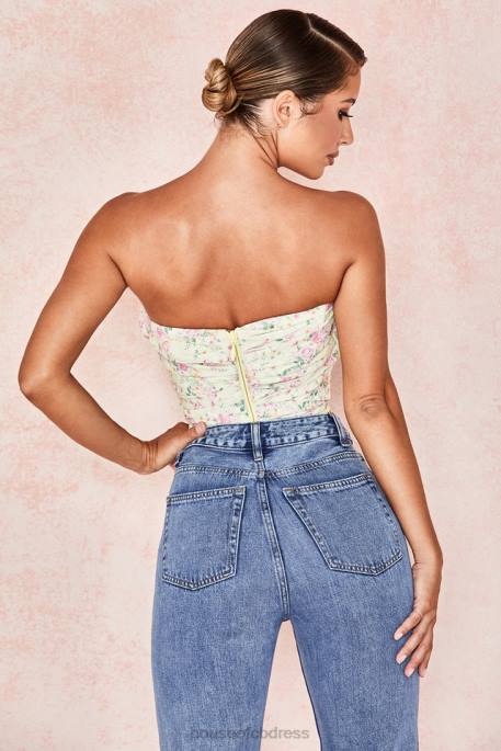 House of CB Vivienne Lemon Floral Corset Clothing 4H6N105