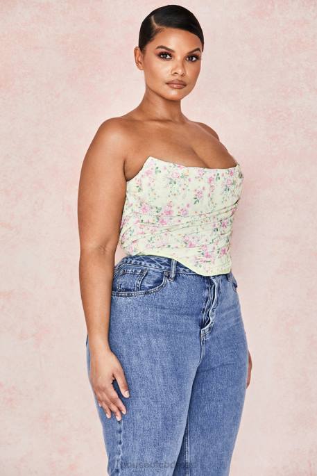 House of CB Vivienne Lemon Floral Corset Clothing 4H6N105