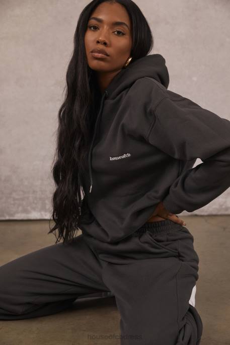 House of CB Halo Charcoal Oversized Hoodie Clothing 4H6N791