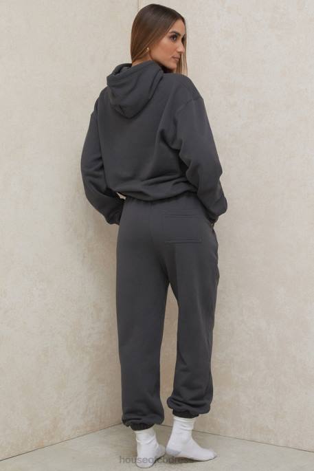 House of CB Halo Charcoal Oversized Hoodie Clothing 4H6N791