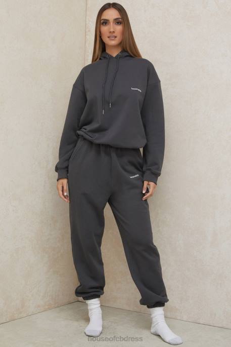 House of CB Halo Charcoal Oversized Hoodie Clothing 4H6N791
