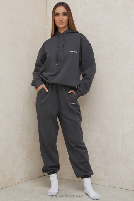 House of CB Halo Charcoal Oversized Hoodie Clothing 4H6N791