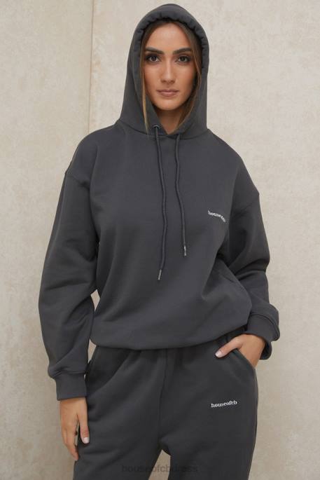 House of CB Halo Charcoal Oversized Hoodie Clothing 4H6N791