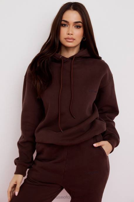 House of CB Halo Chocolate Oversized Hoodie Clothing 4H6N761