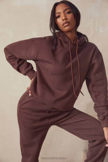 House of CB Halo Chocolate Oversized Hoodie Clothing 4H6N761