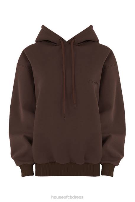 House of CB Halo Chocolate Oversized Hoodie Clothing 4H6N761