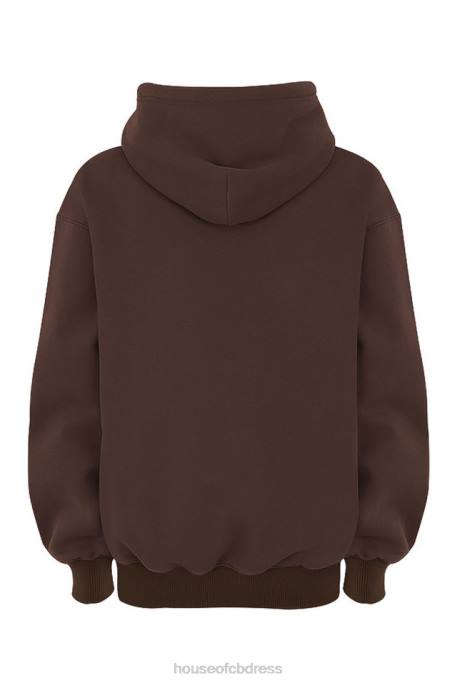 House of CB Halo Chocolate Oversized Hoodie Clothing 4H6N761