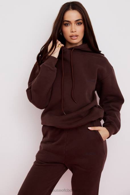 House of CB Halo Chocolate Oversized Hoodie Clothing 4H6N761